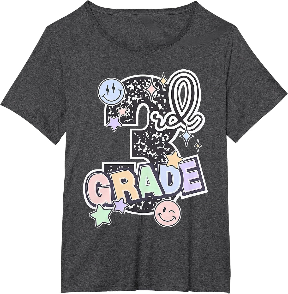 Third Grade 3rd Grade Composition Notebook Teachers T-Shirt - Dark Heather Grey