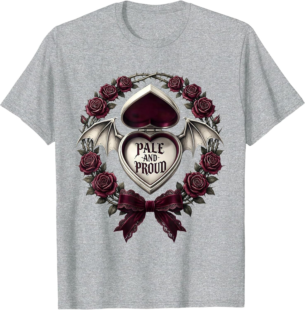 Men's Pale and Proud Goth Dark Aesthetic Design T-Shirt - Heather Grey