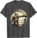 Men's Skeleton Boxer Mid-Punch Spotlight Ring Graphic T-Shirt - Dark Heather Grey