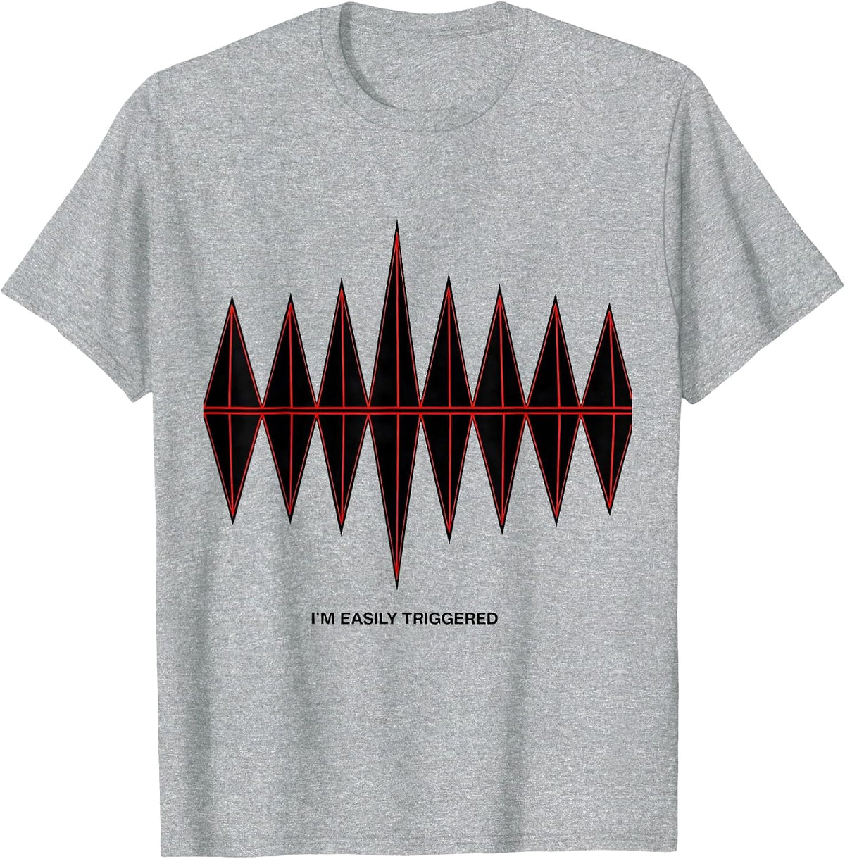 Men's I'm Easily Triggered Geometric Respiratory Therapist RT T-Shirt - Heather Grey