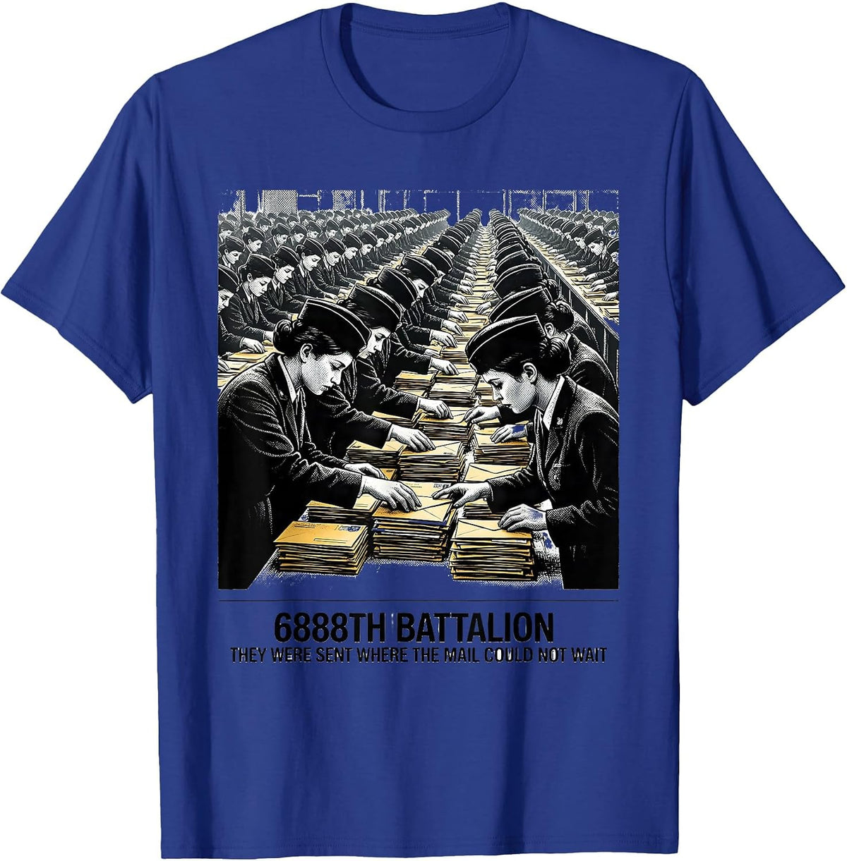 Men's 6888th Battalion WWII Tribute Black Servicewomen T-Shirt - Royal Blue