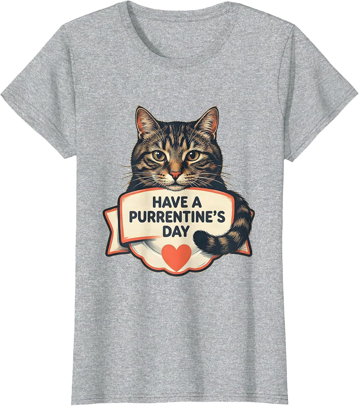 Have A Purrentine's Day Cute Cat Lover Valentine Humor T-Shirt - Heather Grey