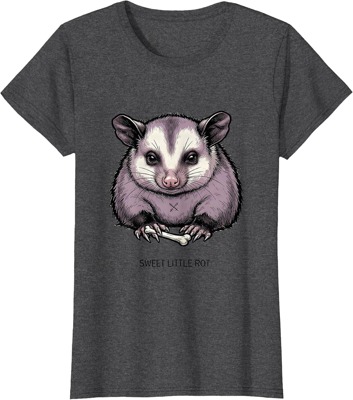 Women's Sweet Little Rot Y2K Goth Emo Alt Streetwear Gift T-Shirt - Dark Heather Grey