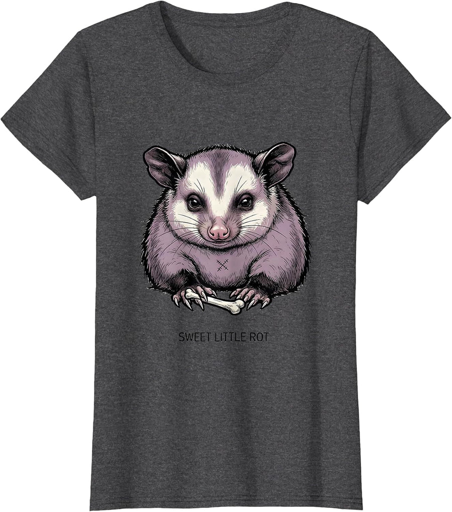 Women's Sweet Little Rot Y2K Goth Emo Alt Streetwear Gift T-Shirt - Dark Heather Grey