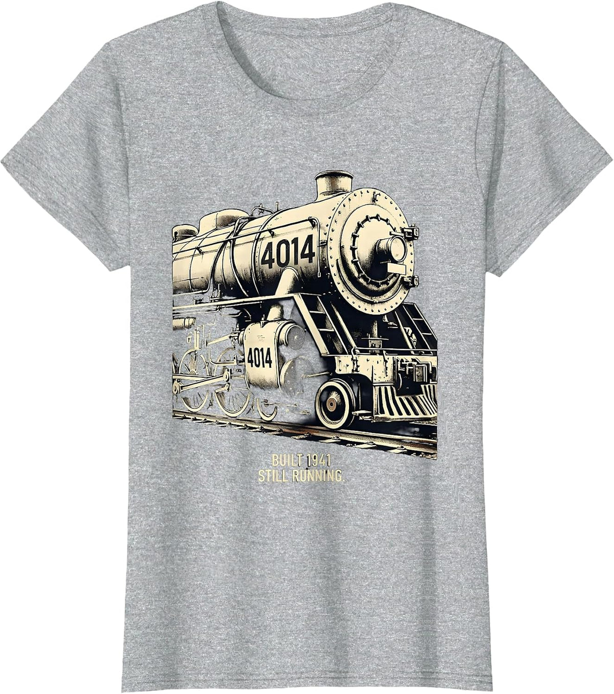 Women's Built 1941 Still Running Vintage Steam Locomotive Railroad T-Shirt - Heather Grey
