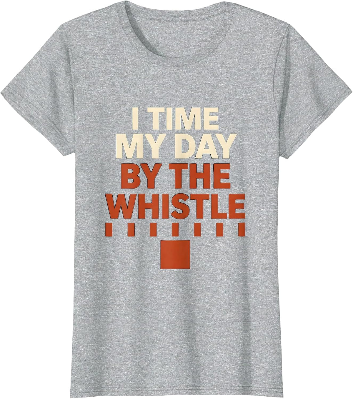 I Time My Day By The Whistle Retro Steam Train Engineer T-Shirt - Heather Grey