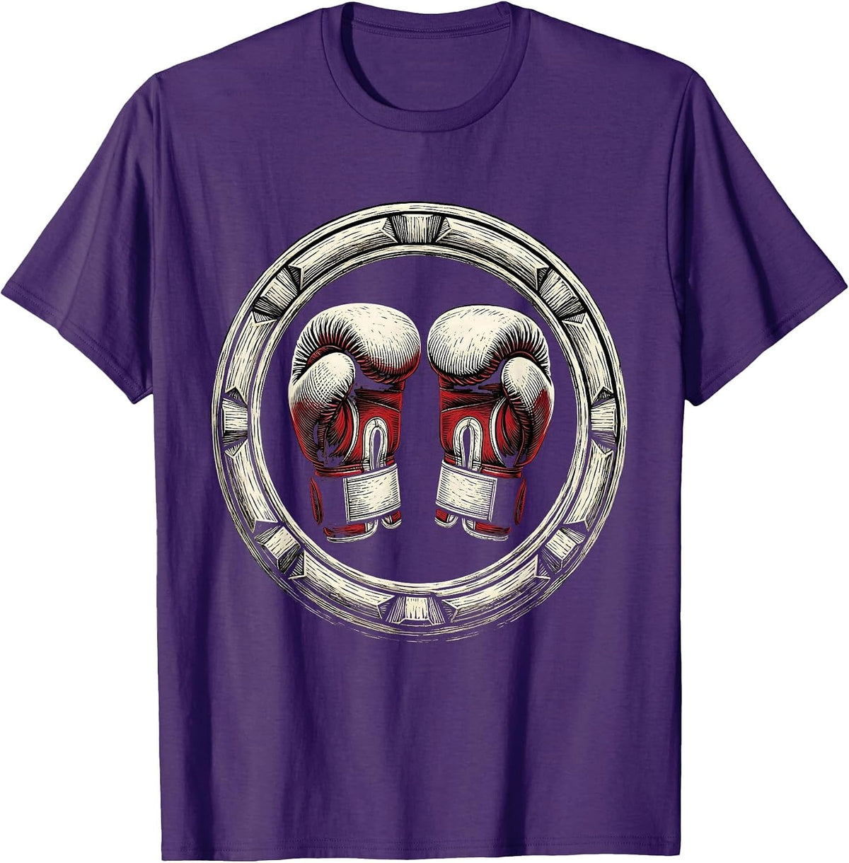 Men's Boxer Gloves Victory Stance Fighting Champion T-Shirt - Purple