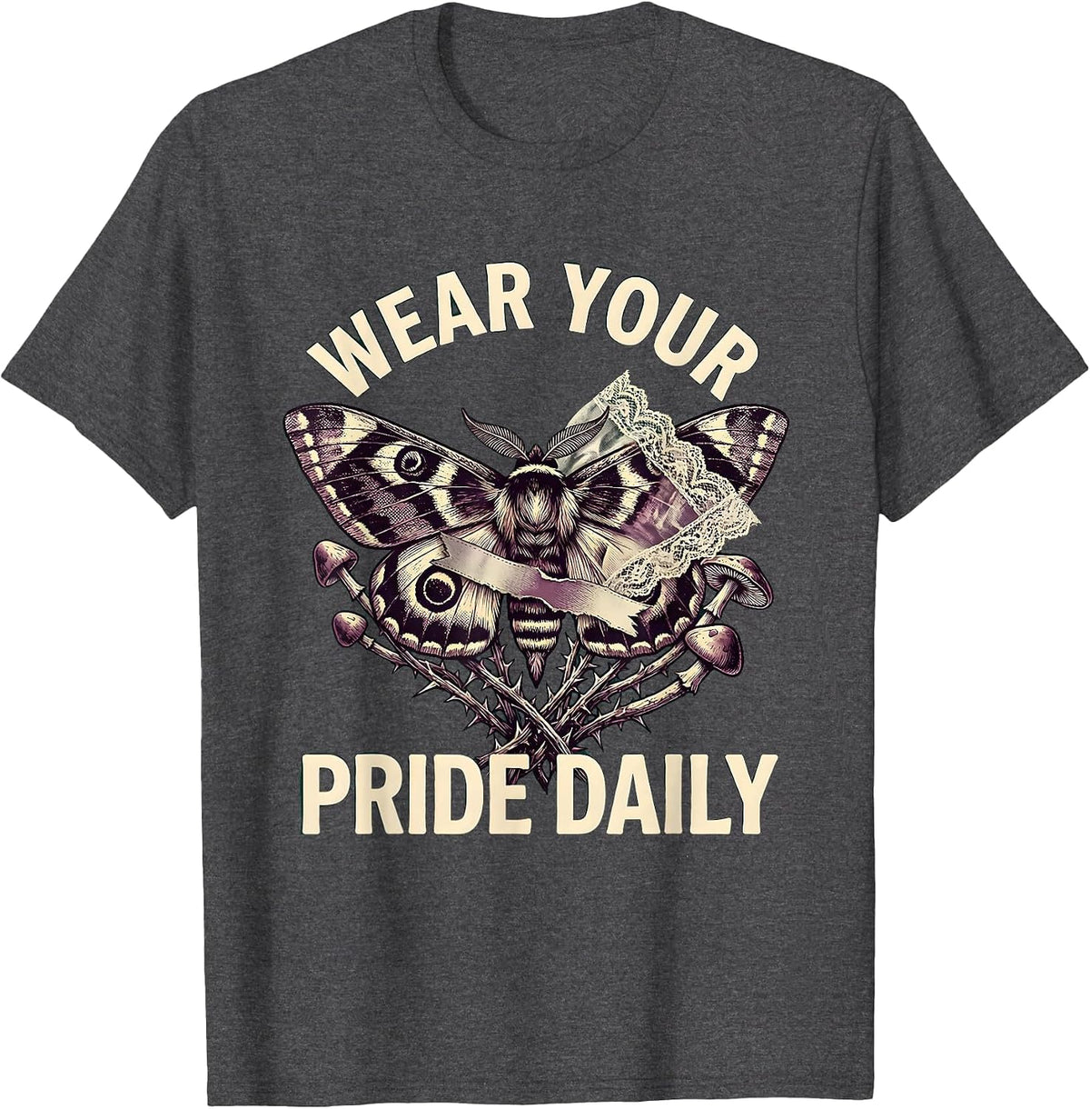 Wear Your Pride Daily Pride Flag Design T-Shirt - Dark Heather Grey