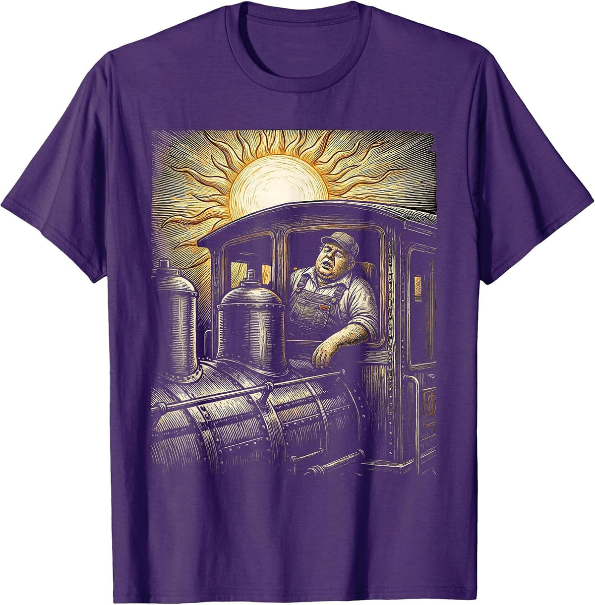 Men's Not Always A Train Wreck Napping Engineer T-Shirt - Purple