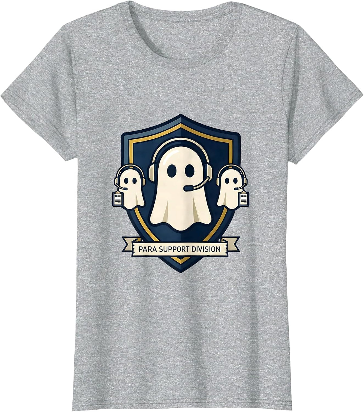 Para Support Division Ghost SPED Teacher Paraprofessional T-Shirt - Heather Grey