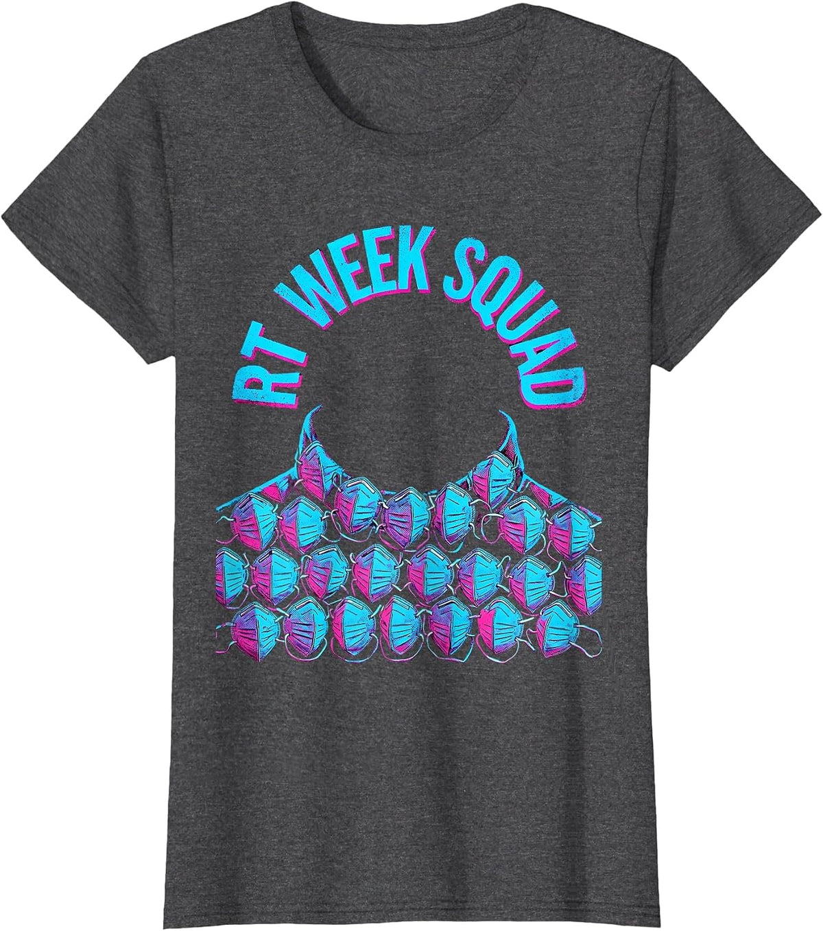 Women's RT Week Squad Risograph Respiratory Therapist RT Care Week T-Shirt - Dark Heather Grey