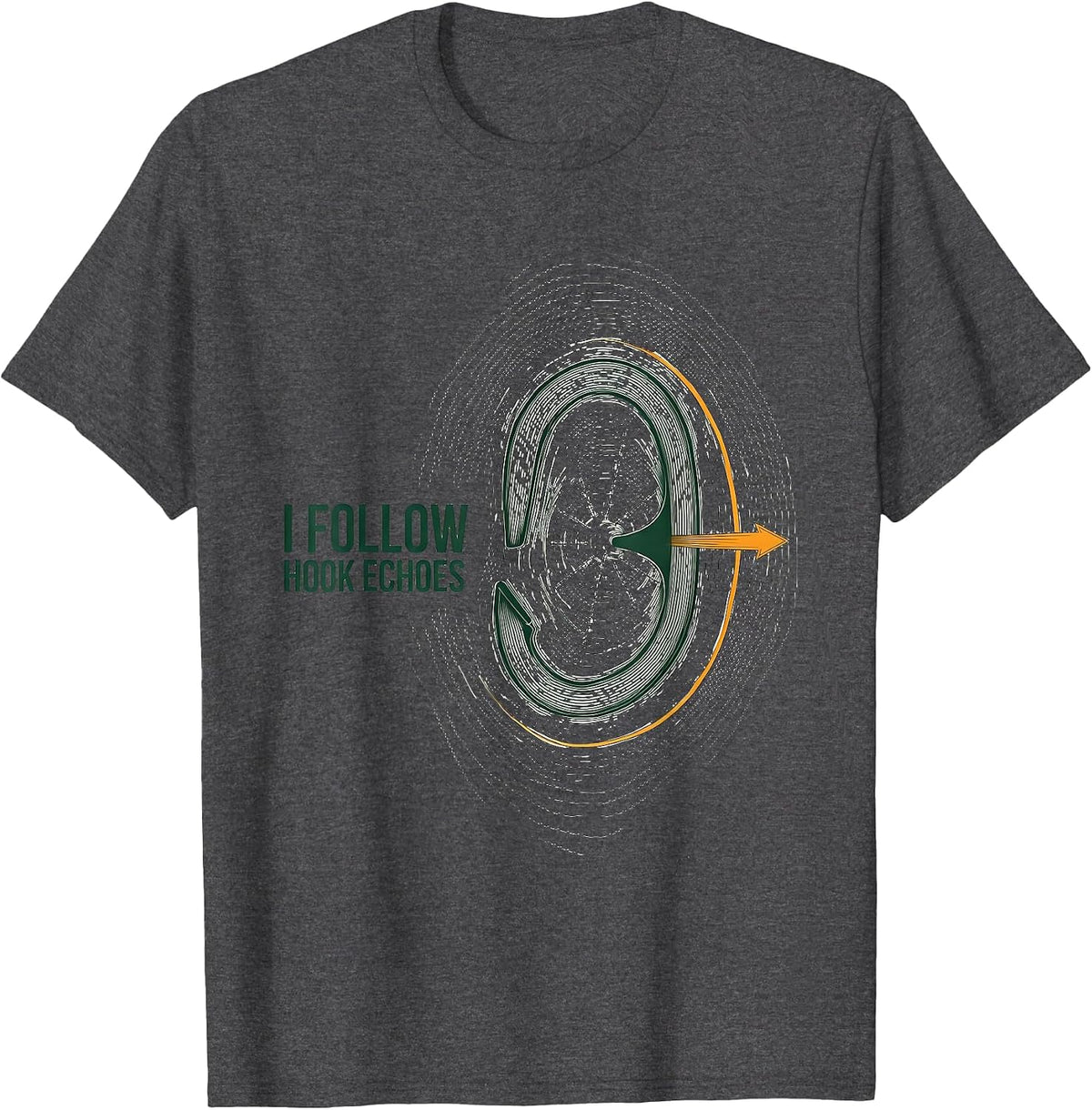 I Follow Hook Echoes Topographic Contour Storm Chaser T-Shirt - Dark Heather Grey