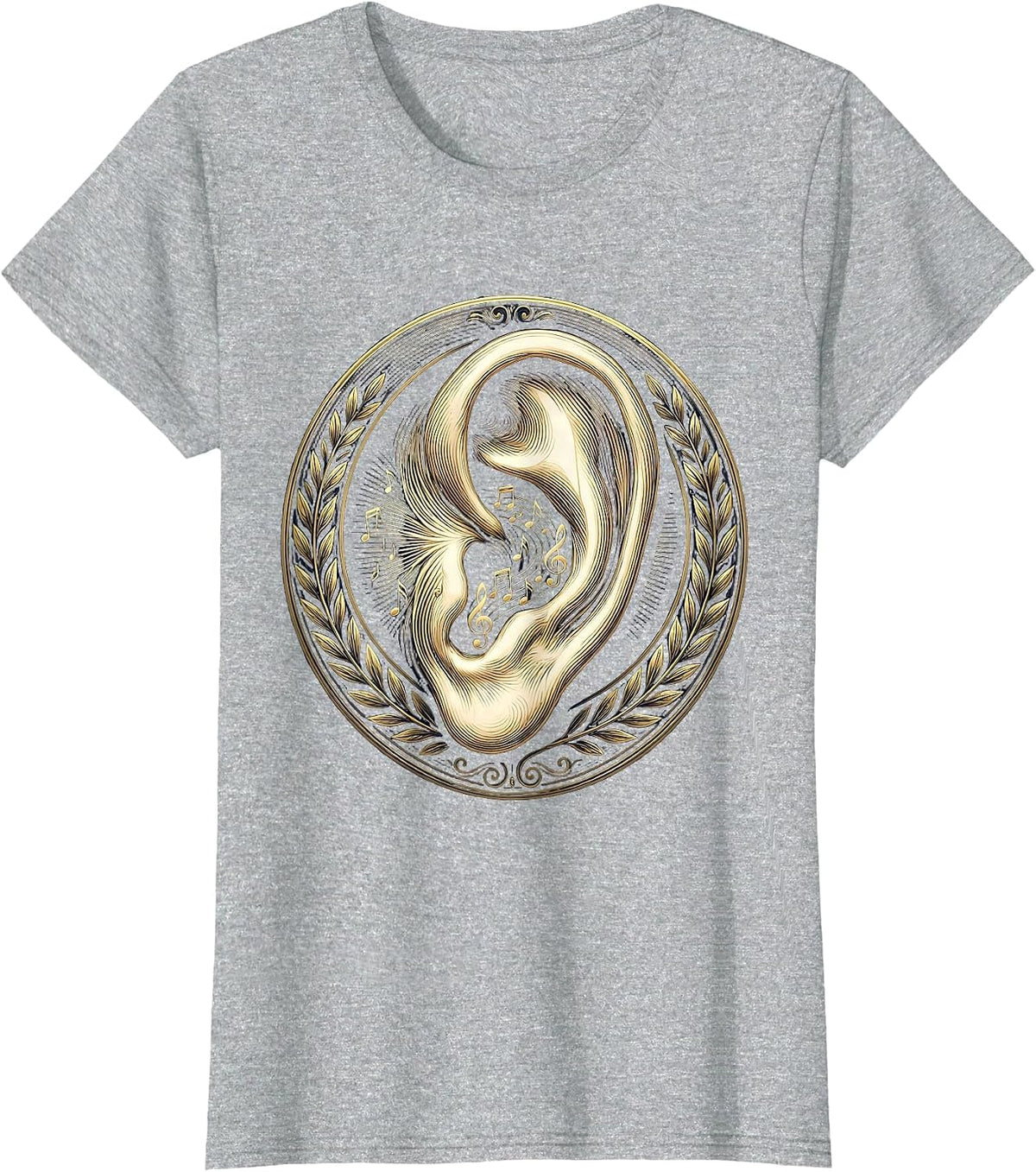 Music Teacher Ear With Musical Notes Blooming Art T-Shirt - Heather Grey