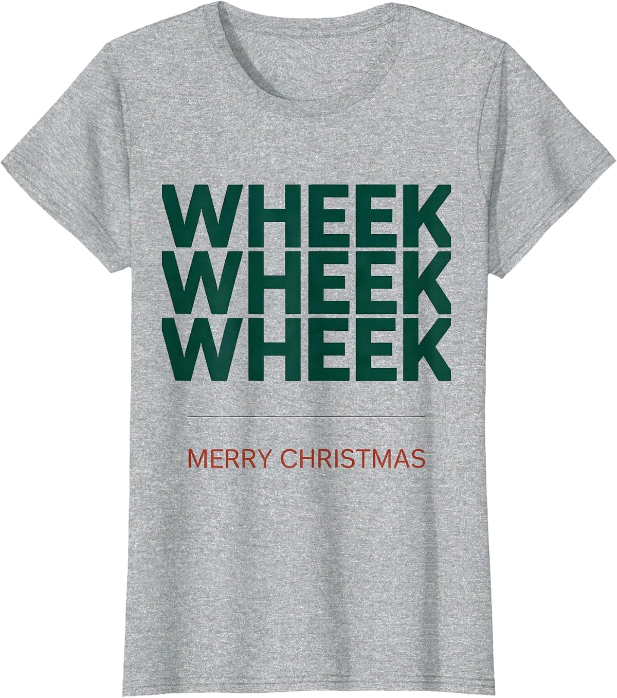 Women's Wheek Wheek Wheek Merry Christmas Funny Guinea Pig Pet Lover T-Shirt - Heather Grey