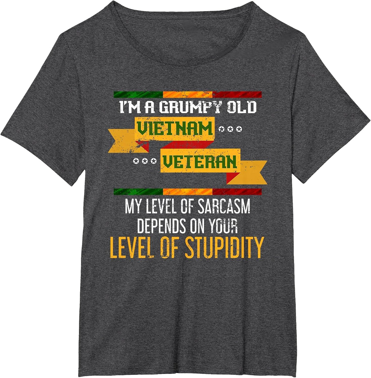 Funny Im A Grumpy Old Vietnam Veteran T-Shirt - Dark Heather Grey