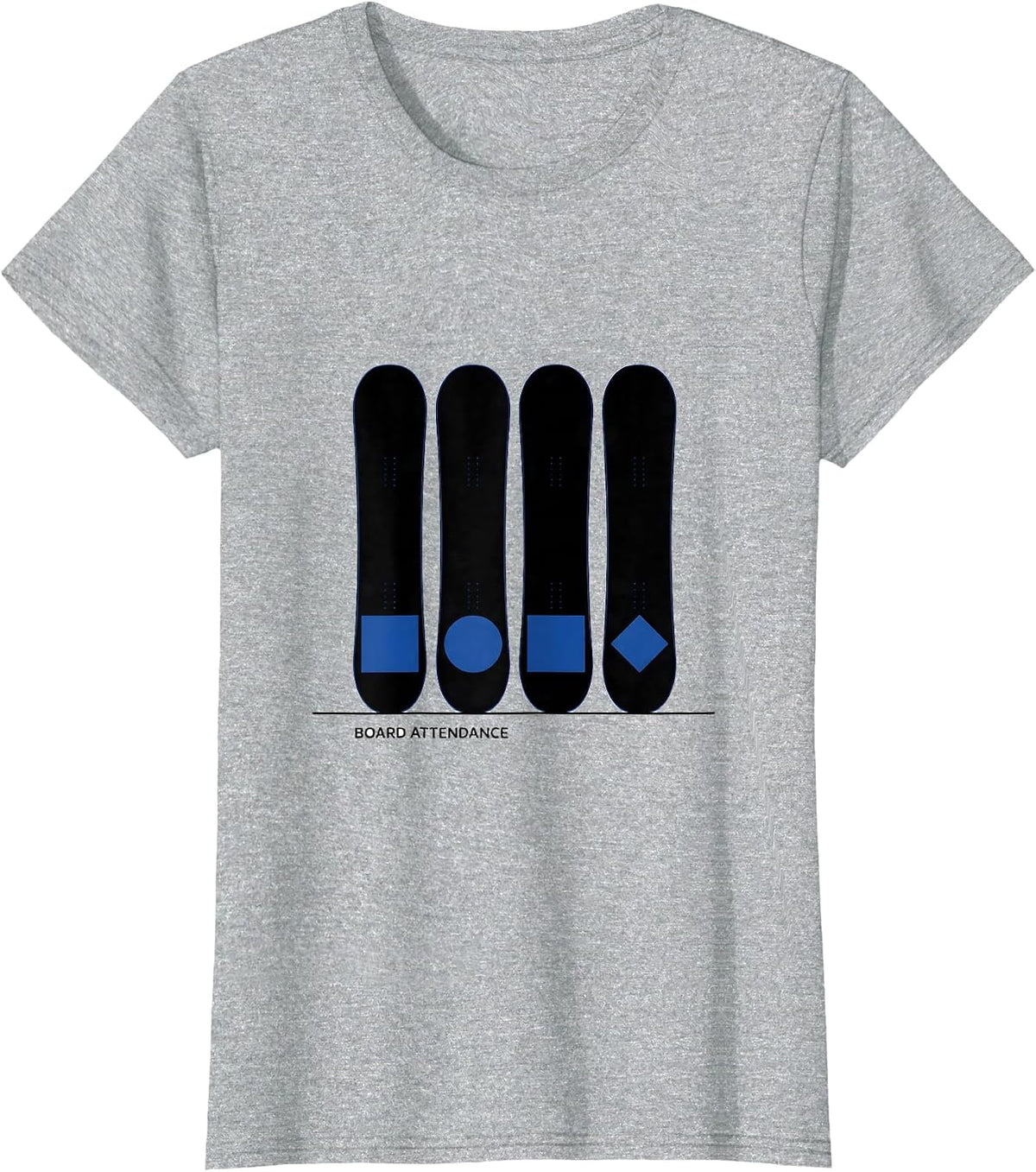 Board Attendance Minimalist Snowboarder Ski Lover Gift T-Shirt - Heather Grey