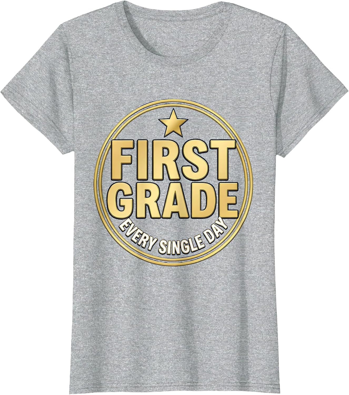 First Grade Every Single Day Classroom Design T-Shirt - Heather Grey