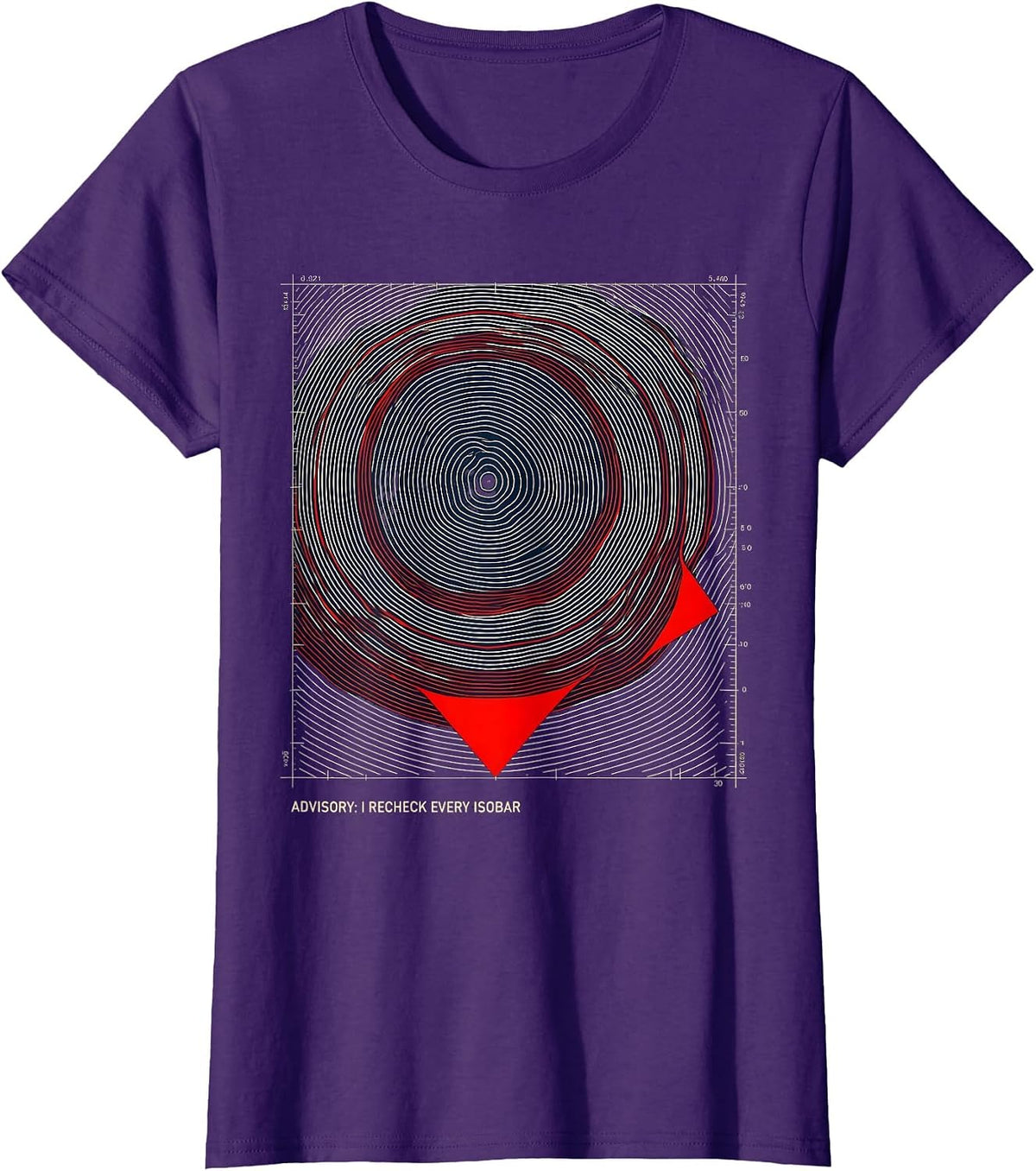 Women's Advisory: I Recheck Every Isobar Funny Storm Chaser T-Shirt - Purple