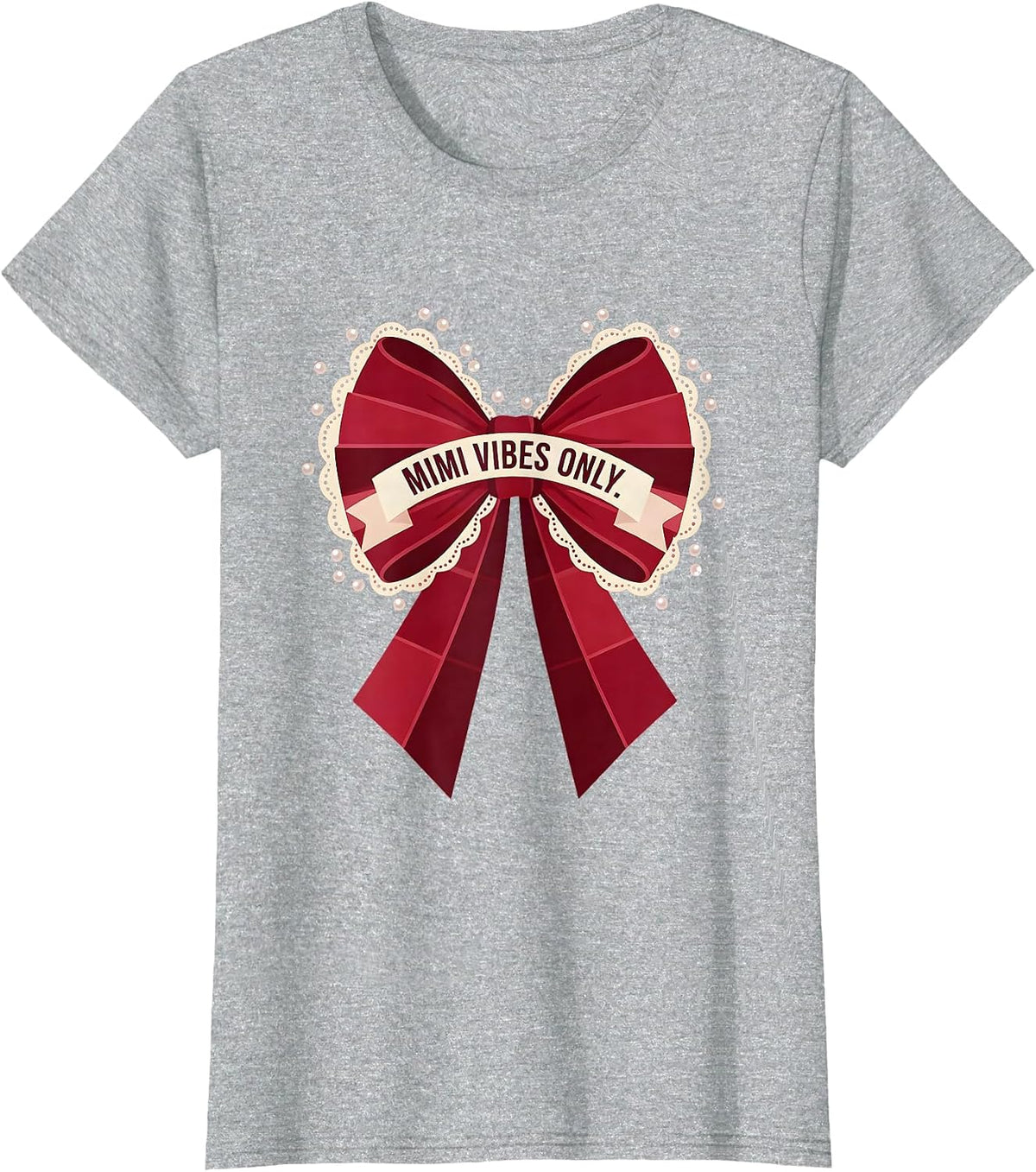 Mimi Vibes Only Grandma Life Design T-Shirt - Heather Grey