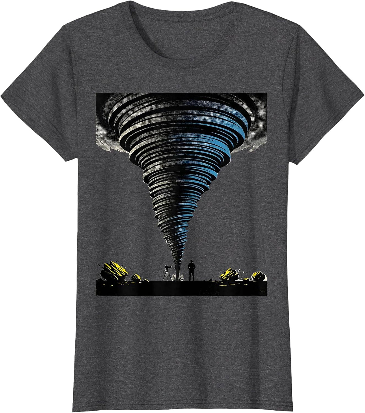 Women's Towering Tornado Storm Chaser Meteorology Humor T-Shirt - Dark Heather Grey