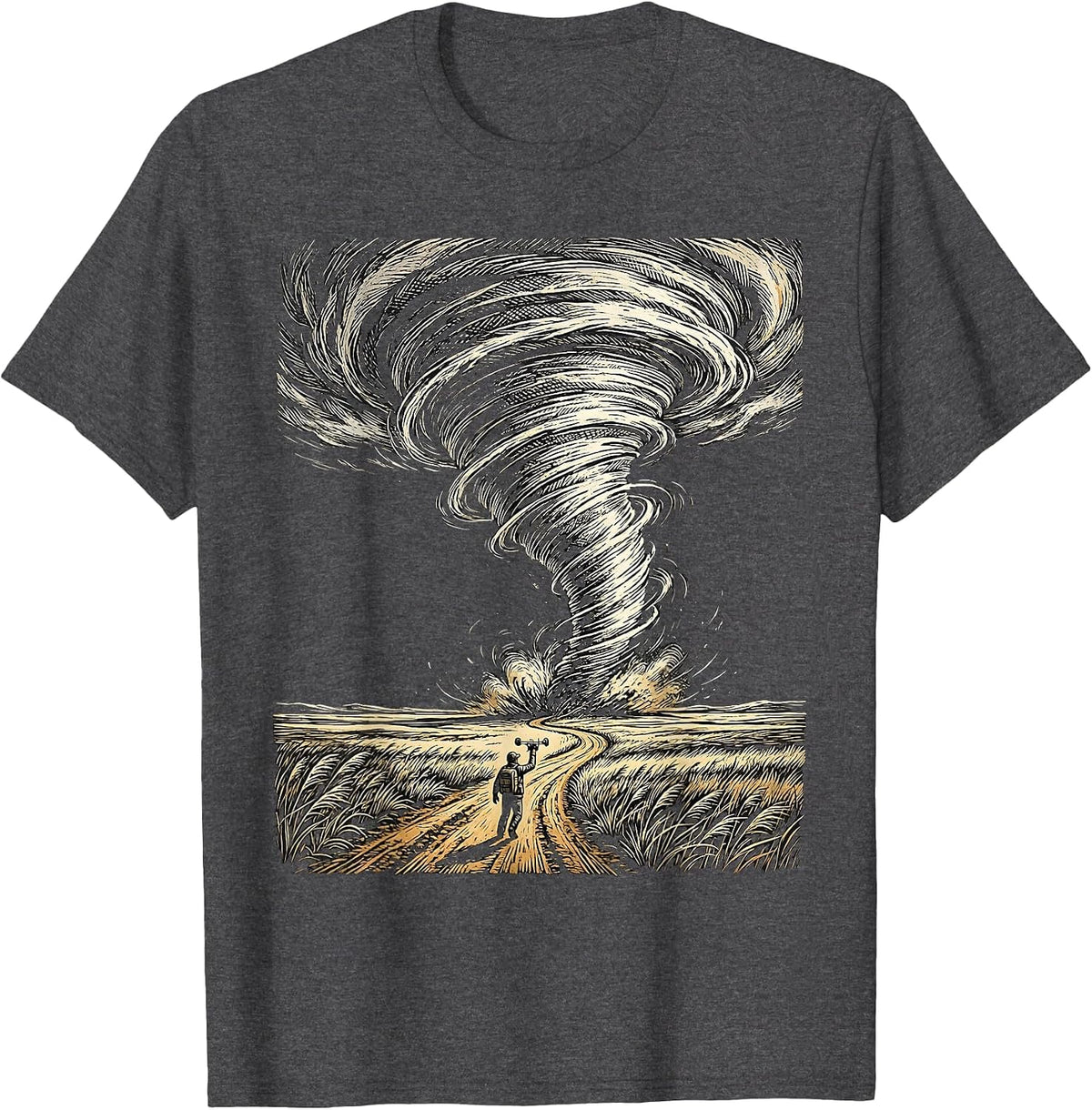 Tornado Chaser Meteorology Storm Chasing Enthusiast T-Shirt - Dark Heather Grey