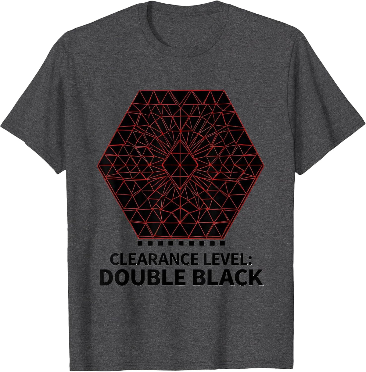 Clearance Level: Double Black Diamonds Ski Snowboard Gift T-Shirt - Dark Heather Grey