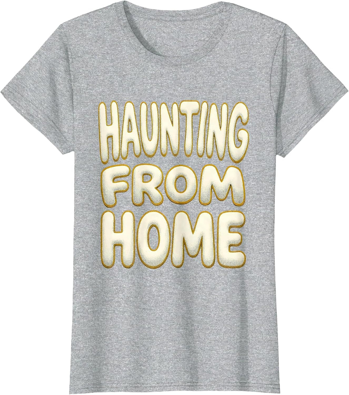 Haunting From Home Spooky Season Design T-Shirt - Heather Grey