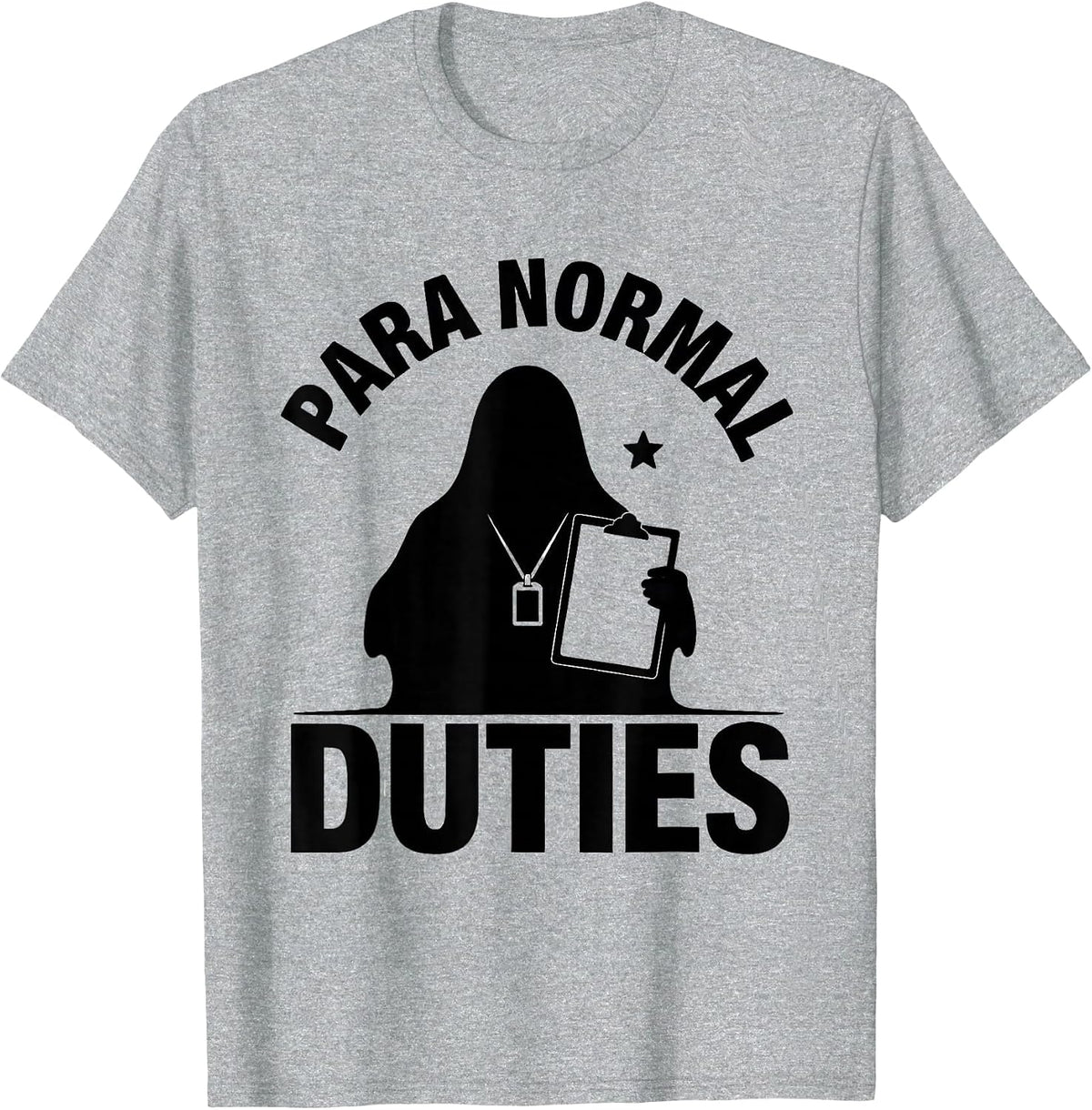 Men's Para Normal Duties Funny Ghost Paraprofessional Halloween T-Shirt - Heather Grey