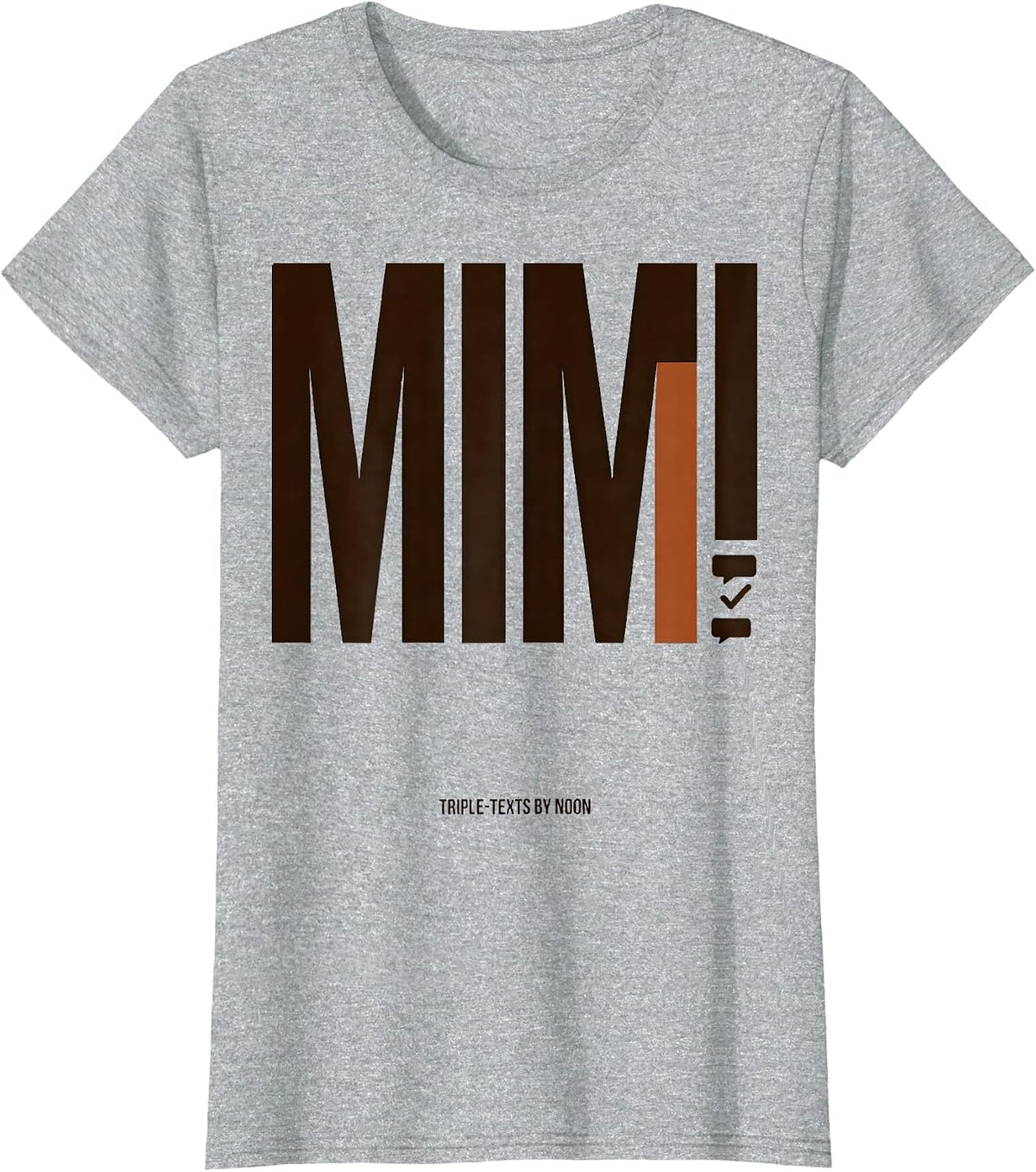 Women's Mimi Triple-Texts By Noon Retro Groovy Mothers Day Gift T-Shirt - Heather Grey