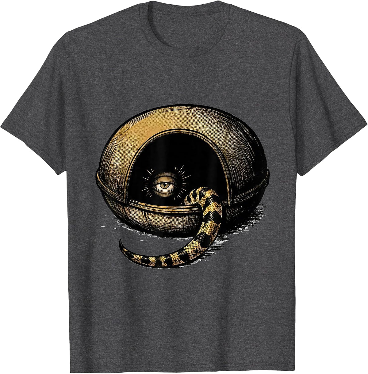 Banded Ball Python Comic Book Reptile Lover Humor T-Shirt - Dark Heather Grey