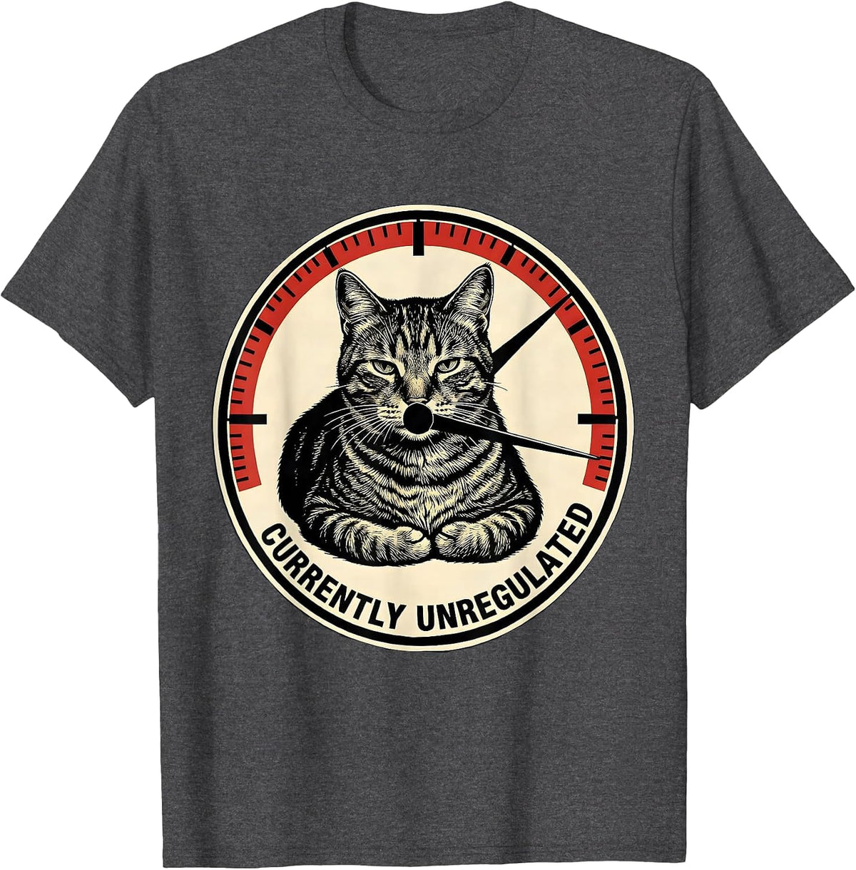 Currently Unregulated Funny Cat Meme Absurdist Internet T-Shirt - Dark Heather Grey