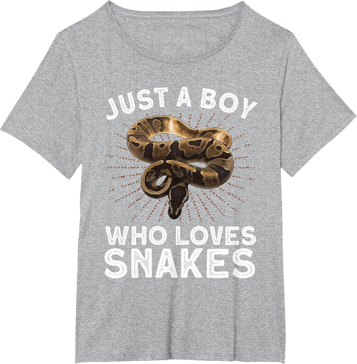 Funny Snake Art for Boys Kids Men Reptile Animal Snake Lover T-Shirt - Heather Grey