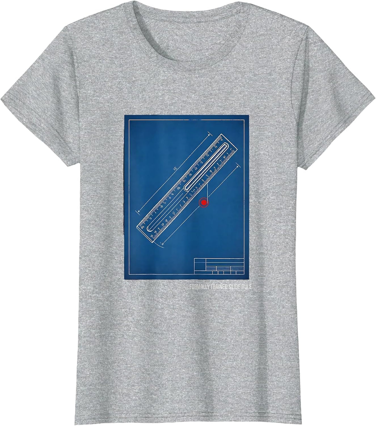 Formally Trained Slide Rule Retro Math Engineer Analog T-Shirt - Heather Grey