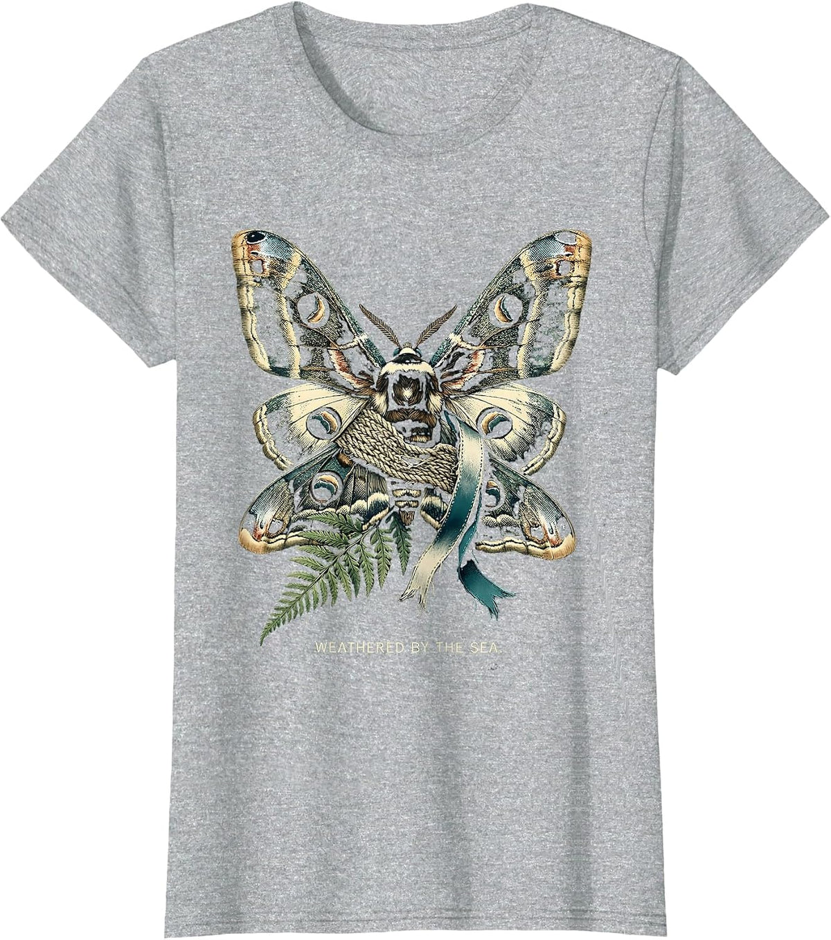 Weathered by the Sea Sailor Graphic Design T-Shirt - Heather Grey