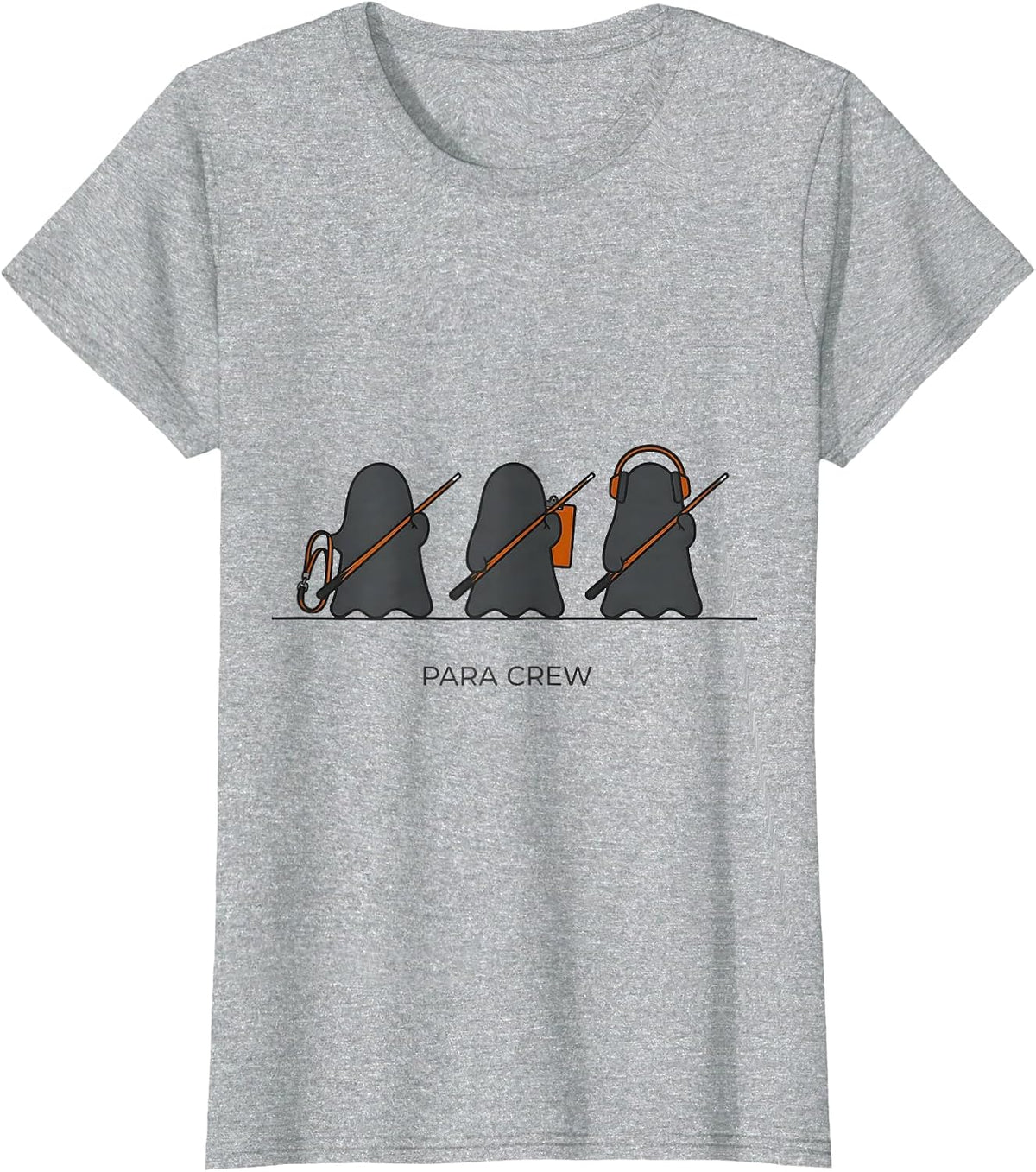 Para Crew Minimalist Ghost Paraprofessional Halloween Humor T-Shirt - Heather Grey