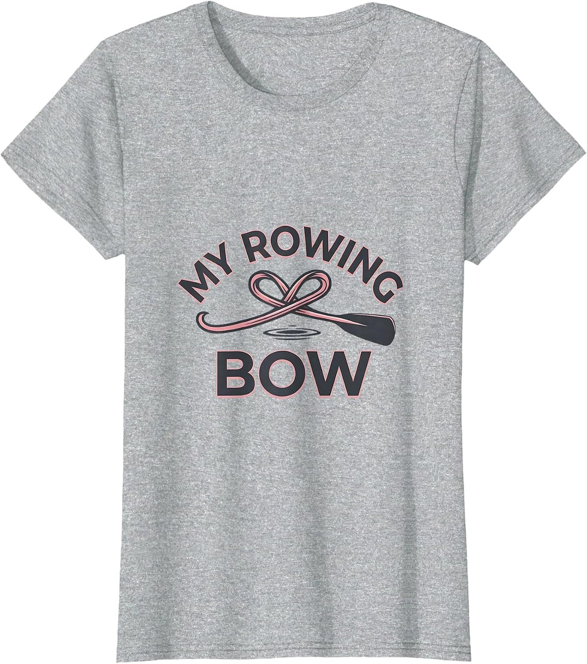 Women's My Rowing Bow Cute Coquette Bow Girls Aesthetic Everyday T-Shirt - Heather Grey