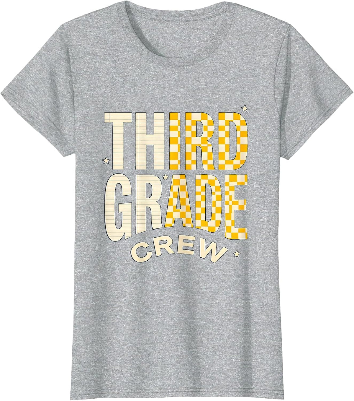 Third Grade Crew Playful Back to School Teacher Student Kids T-Shirt - Heather Grey