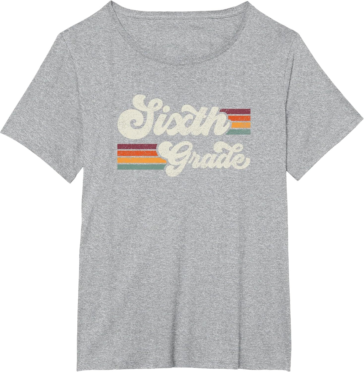 Retro Sixth Grade Teacher Back to School T-Shirt - Heather Grey