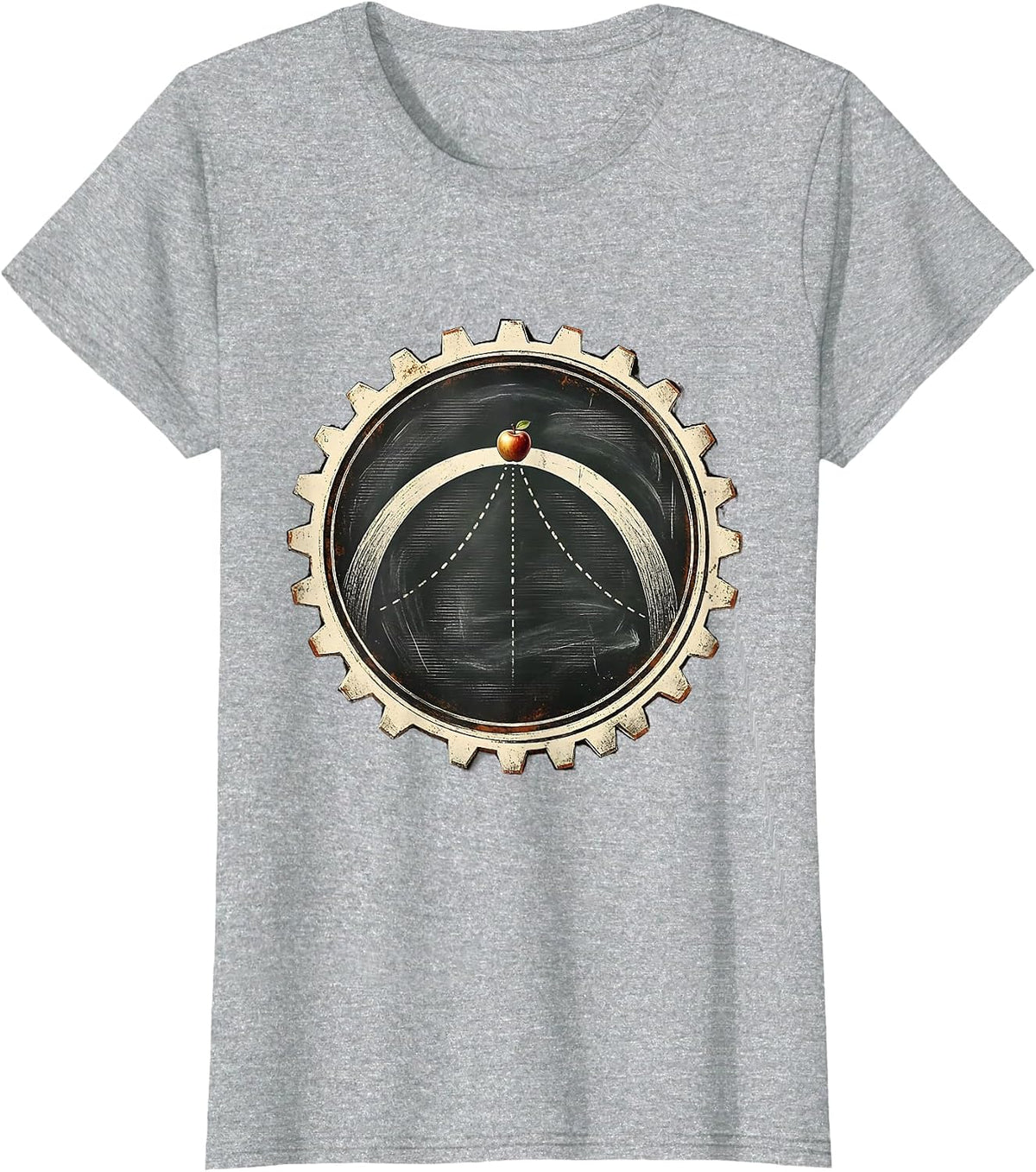 Newton's Apple Parabola Math Teacher Gift T-Shirt - Heather Grey
