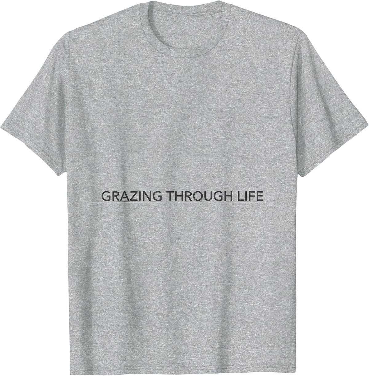 Men's Grazing Through Life Funny Cow Farm Animal Pun Humor T-Shirt - Heather Grey