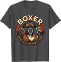 Men's Boxer, Head Of Light Inspection Funny Christmas Dog Breed T-Shirt - Dark Heather Grey