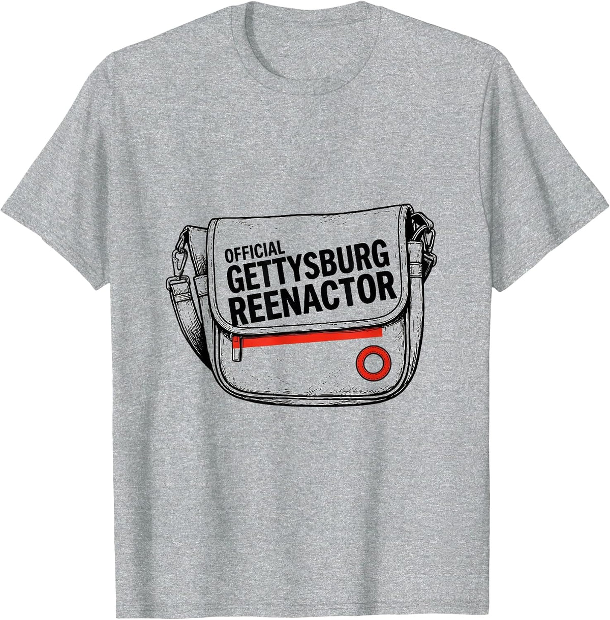 Men's Official Gettysburg Reenactor Funny Civil War History Buff T-Shirt - Heather Grey