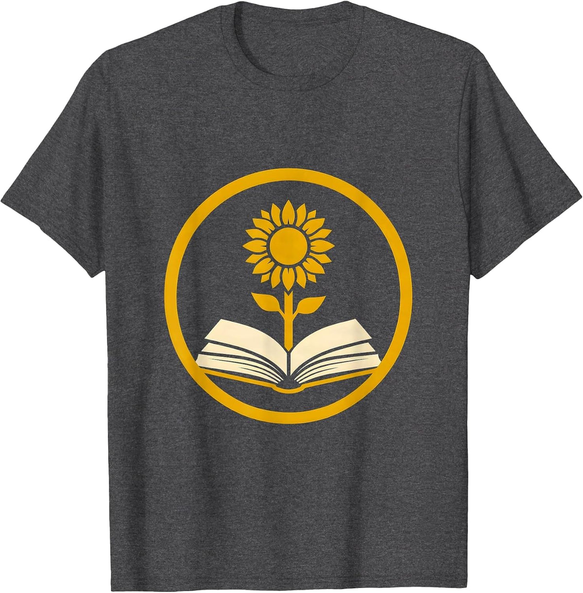 Paraprofessional Sunflower Book Graphic T-Shirt - Dark Heather Grey