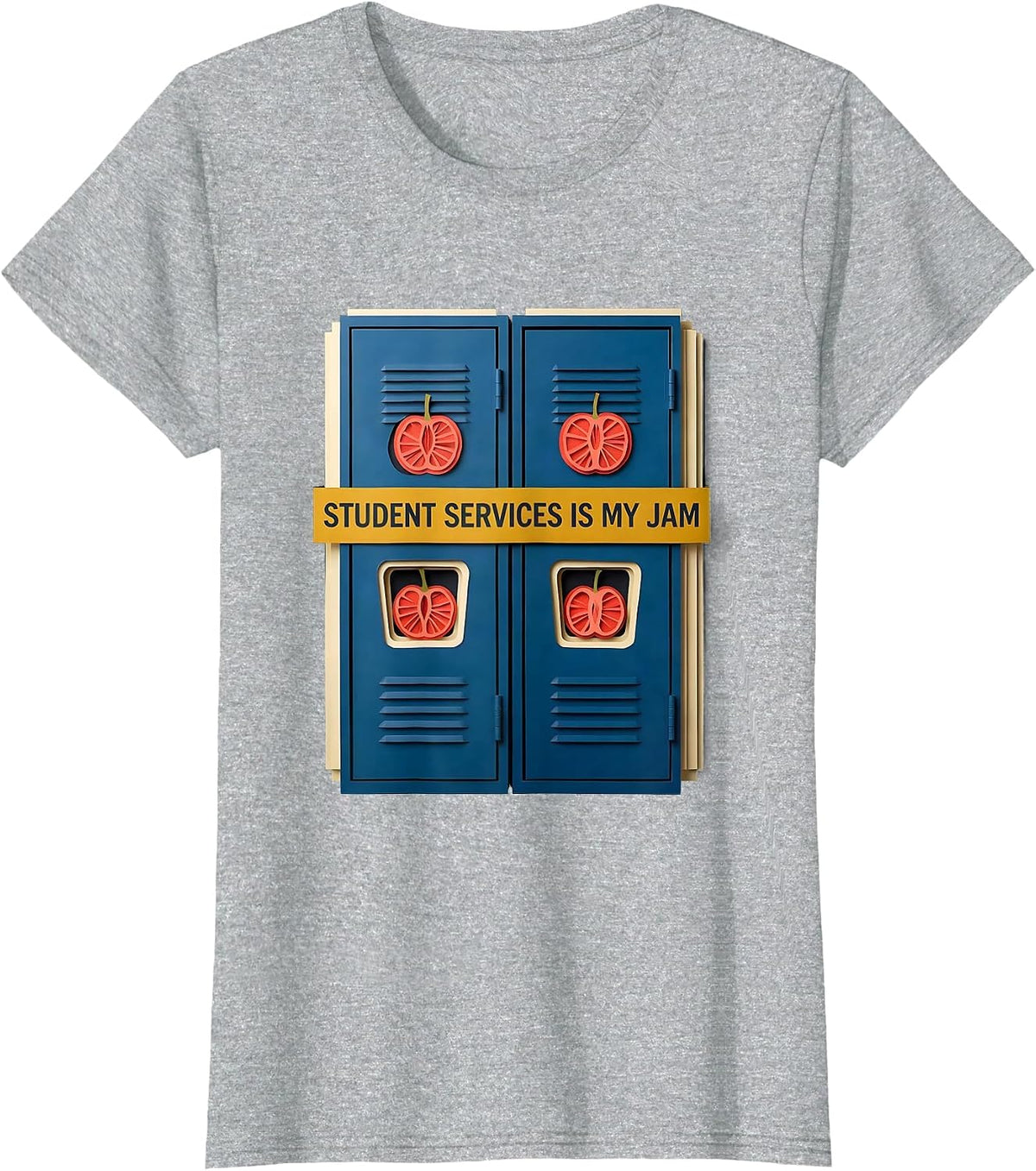 Student Services Is My Jam Paper Cutout School Counselor T-Shirt - Heather Grey