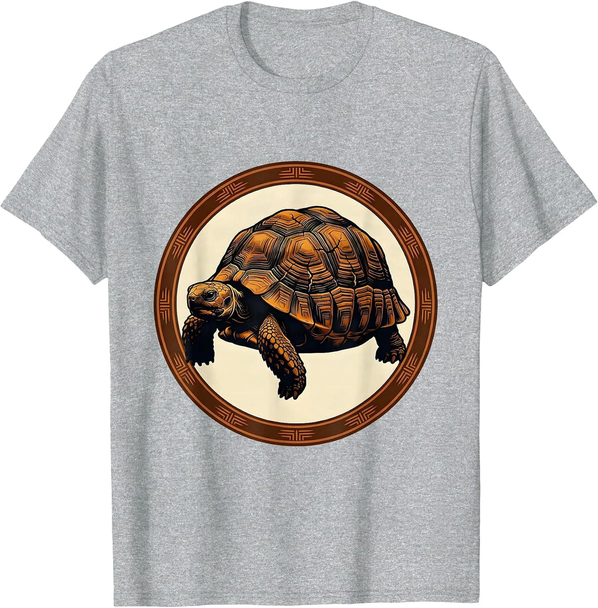 Men's Desert Tortoise Cracked Saddle Shell Western Art T-Shirt - Heather Grey