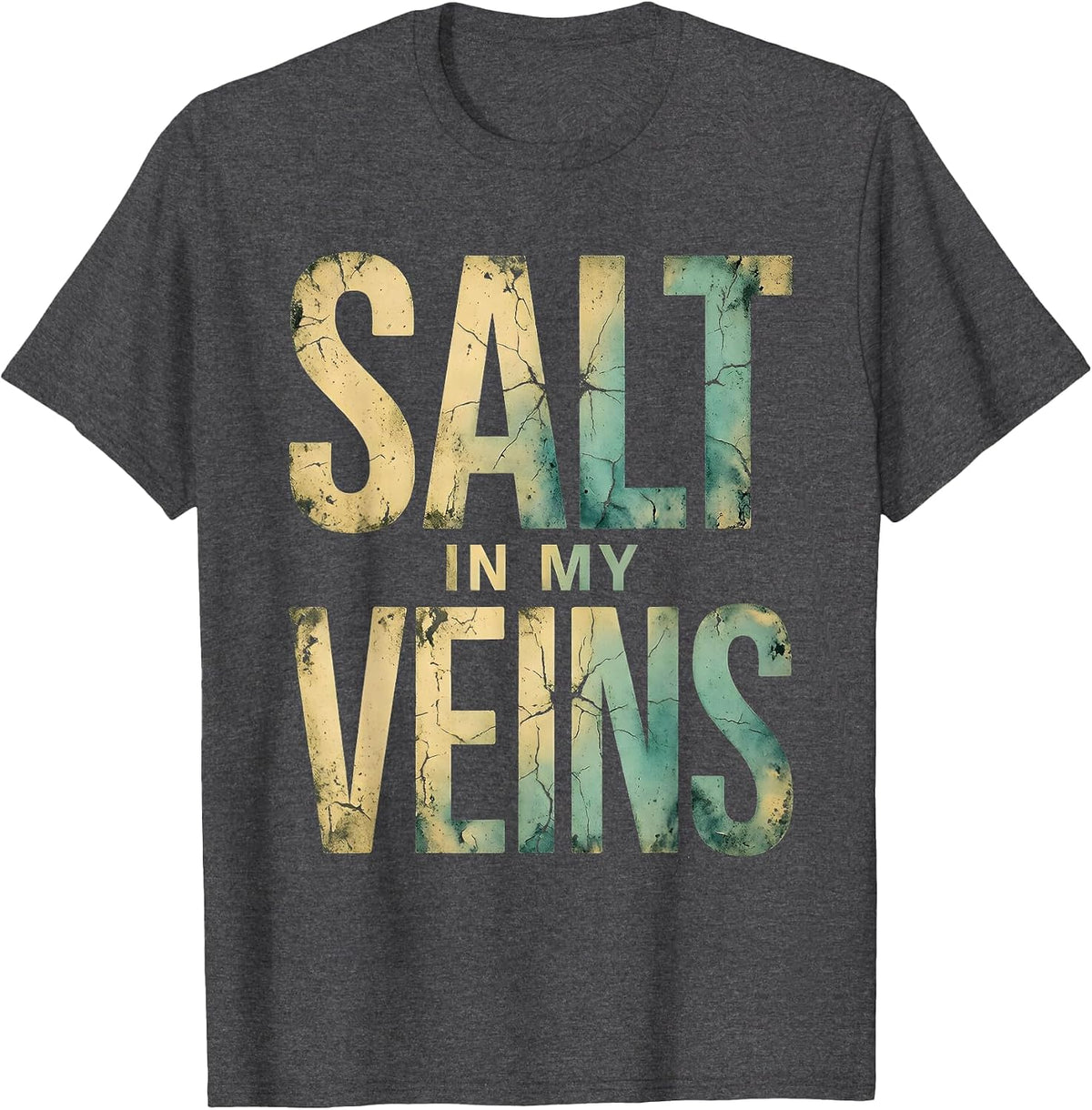 Salt In My Veins Pirate Nautical Design T-Shirt - Dark Heather Grey