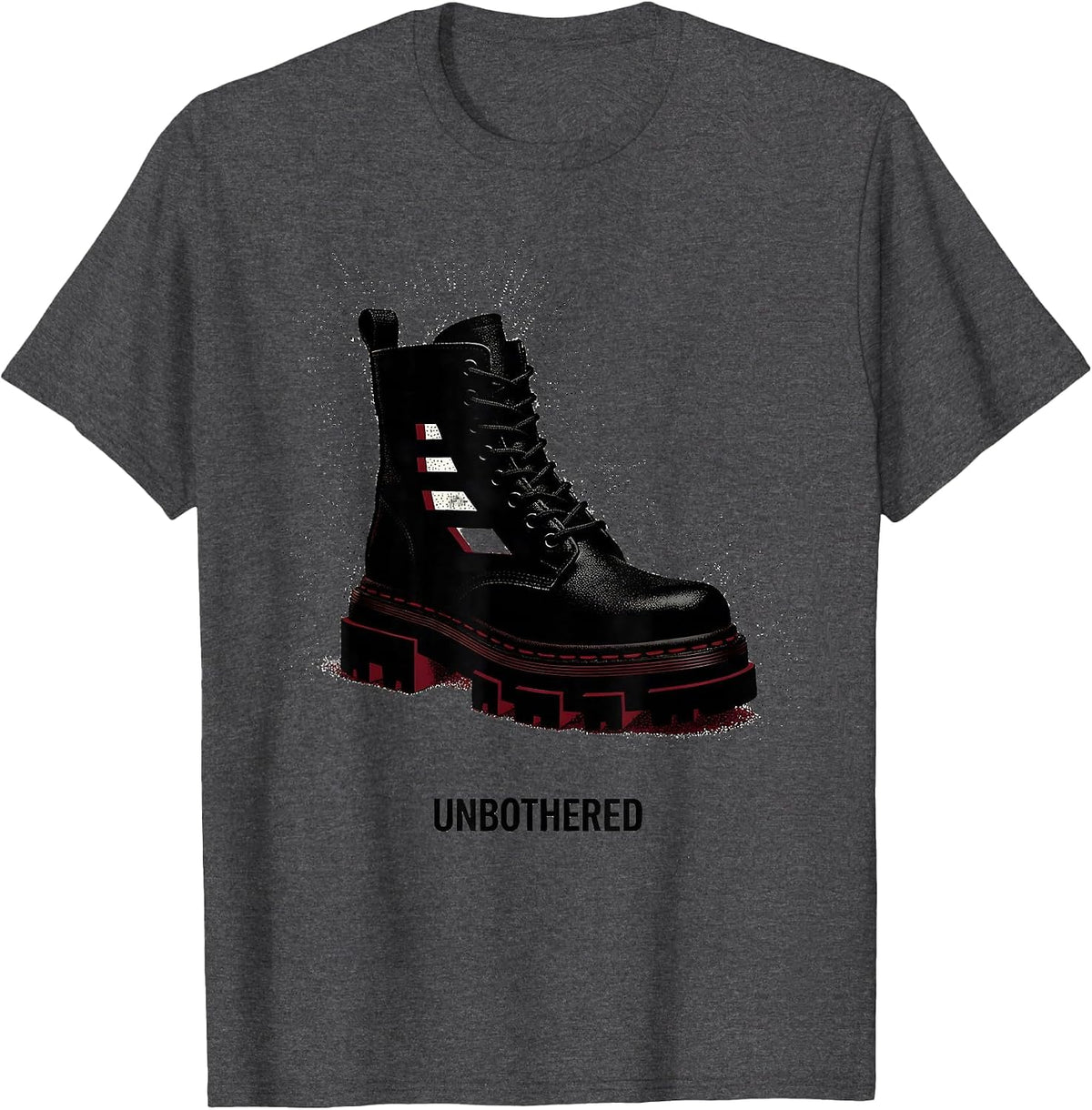 Men's Unbothered Y2K Grunge Goth Alt Aesthetic Streetwear T-Shirt - Dark Heather Grey