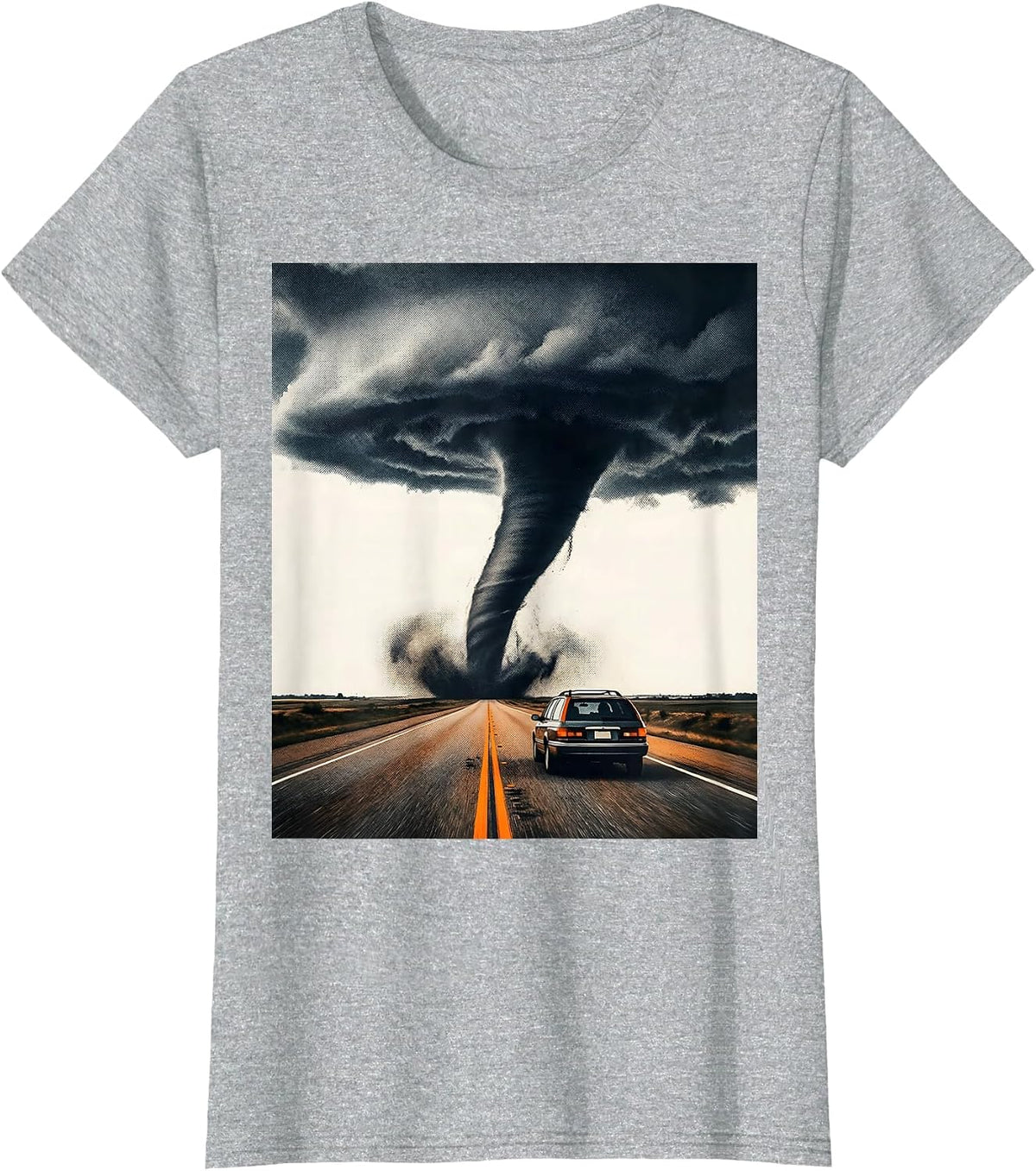 Women's Left-Leaning Tornado Funnel Storm Chaser Meteorology T-Shirt - Heather Grey