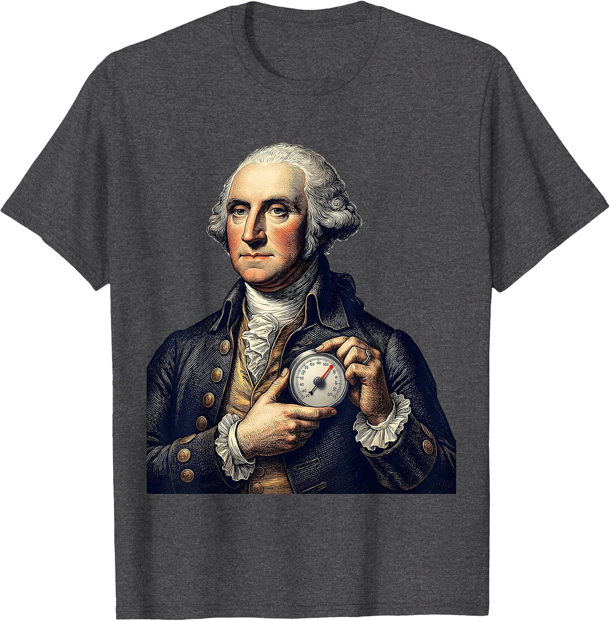 George Washington Thermostat Political Humor Patriotic T-Shirt - Dark Heather Grey