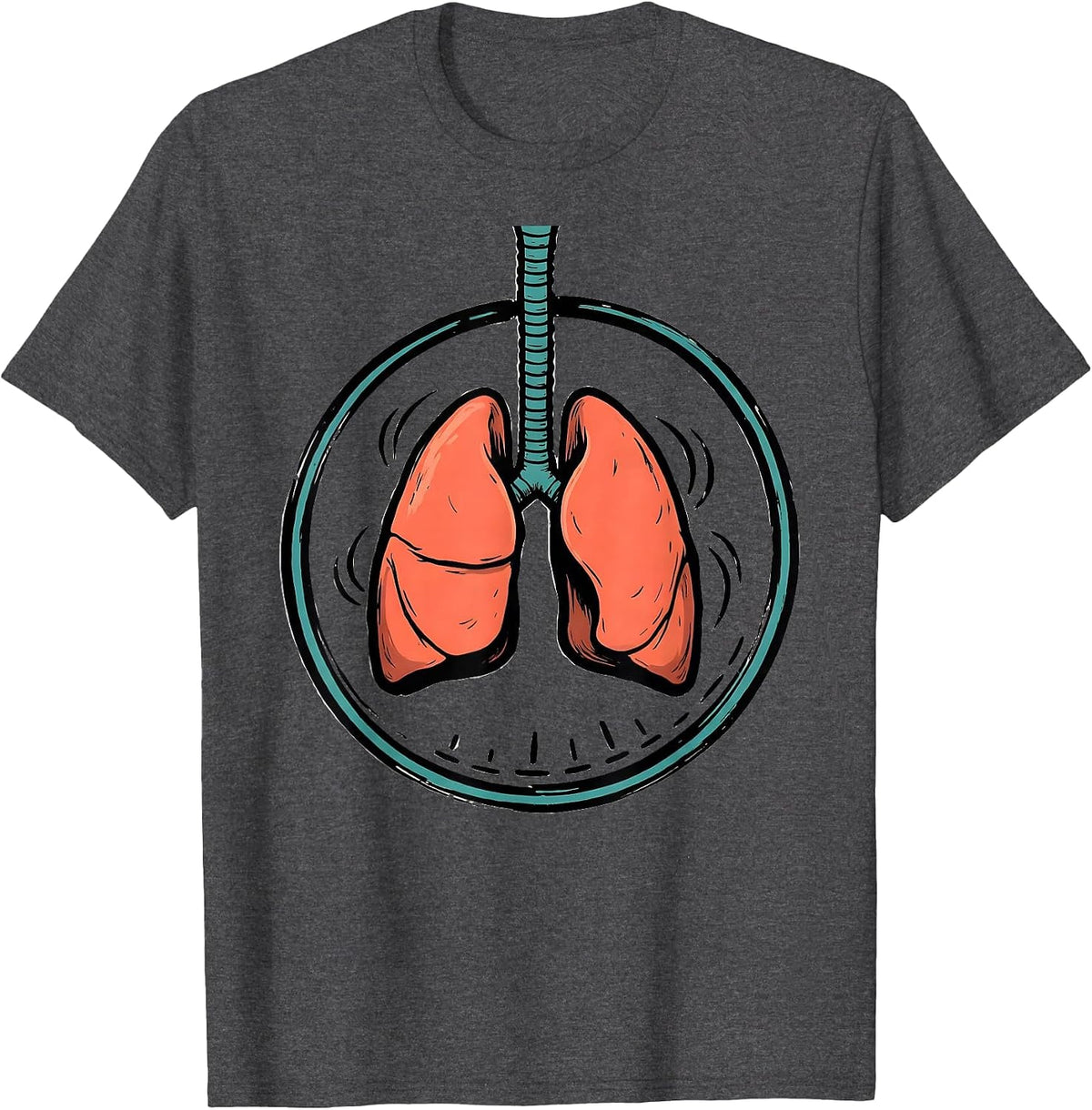 Respiratory Therapist Lung Badge Occupational Pride T-Shirt - Dark Heather Grey